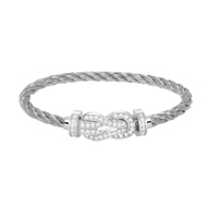 [Luckin Jewelry]CHANCE LARGE 8 FIGURE BUCKLE FULL DIAMOND BRACELET SILVER