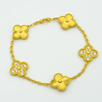 [Luckin Jewelry]CLOVER BRACELET 5 MOTIFS GOLD DIAMOND
