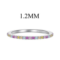 [Luckin Jewelry]Ornate Colorful Round Cut Tennis Ring