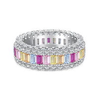 [Luckin Jewelry]Dainty Colorful Radiant Cut Daily Ring