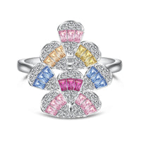 [Luckin Jewelry]Sparkling Colorful Water Drop Shape Daily Ring