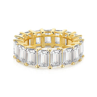 [Luckin Jewelry]0.75 Carat Elegant Emerald Cut Tennis Ring