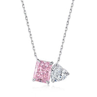 [Luckin Jewelry]Dazzling Square & Heart Shape Necklace