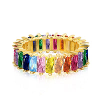 [Luckin Jewelry]Unique Colorful Radiant Cut RIng