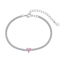 [Luckin Jewelry]0.5 Carat Elegant Romantic Heart Shape Lover Bracelet