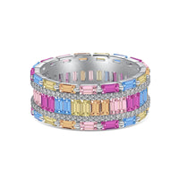 [Luckin Jewelry]Dazzling Colorful Radiant Cut Party Ring