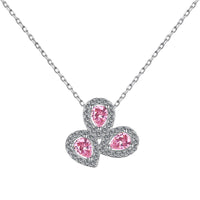 [Luckin Jewelry]Elegant Flower Shape Pear Cut Necklace