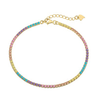 [Luckin Jewelry]Dazzling Colorful Round Cut Daily Bracelet