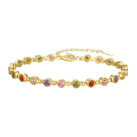 [Luckin Jewelry]Sparkling Exquisite Round Cut Party Bracelet