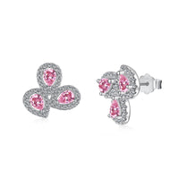 [Luckin Jewelry]Ornate Flower Shape Pear Cut Lover Earrings