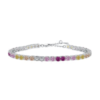 [Luckin Jewelry]Radiant Colorful Round Cut Tennis Bracelet