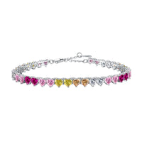[Luckin Jewelry]Luxurious Colorful Romantic Heart Shape Lover Bracelet