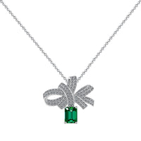 [Luckin Jewelry]Luxurious Flower Shape Emerald Cut Necklace