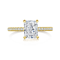 [Luckin Jewelry]2.0 Carat Dazzling Sparkling Radiant Cut Party Ring