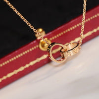[Luckin Jewelry]LOVE NECKLACE PINK GOLD AND SILVER