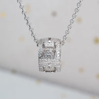 [Luckin Jewelry]PARENTESI NECKLACE SILVER DIAMOND