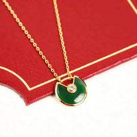 [Luckin Jewelry]AMULETTE GOLD MALACHITE NECKLACE