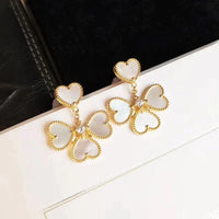 [Luckin Jewelry]CLOVER SWEET WHITE MOP EARRINGS
