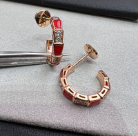[Luckin Jewelry]SERPENTI CARNELIAN PINK GOLD EARRINGS