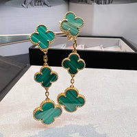 [Luckin Jewelry]CLOVER MALACHITE 3 MOTIFS GOLD