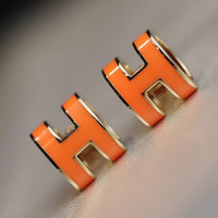 [Luckin Jewelry]MINI POP H EARRINGS ORANGE