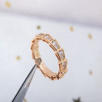 [Luckin Jewelry]SERPENTI RING PINK GOLD DIAMOND PAVED 3MM