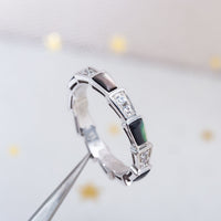 [Luckin Jewelry]SERPENTI RING SILVER  DIAMOND BLACK MOP 3MM