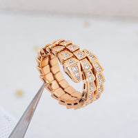 [Luckin Jewelry]SERPENTI RING PINK GOLD DIAMOND DOUBLE ROW