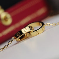 [Luckin Jewelry]LOVE NECKLACE DOUBLE RING GOLD