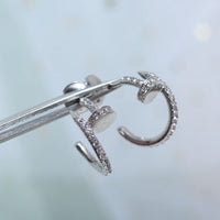 [Luckin Jewelry]JUSTE EARRINGS 12.75MM SILVER DIAMOND