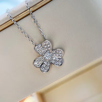 [Luckin Jewelry]CLOVER DIAMOND NECKLACE SILVER