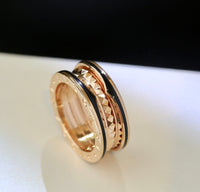 [Luckin Jewelry]ZERO 1 PINK GOLD BLACK CERAMIC RING
