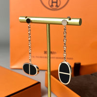 [Luckin Jewelry]CHAINE VERSO BLACK CERAMIC EARRINGS