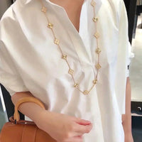 [Luckin Jewelry]CLOVER 20 MOTIFS LASER DIAMOND NECKLACE