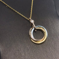 [Luckin Jewelry]TRINITY SILVER GOLD PINK GOLD NECKLACE
