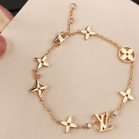 [Luckin Jewelry]STAR AND SUN 7 MOTIFS GOLD BRACELET