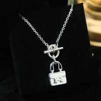 [Luckin Jewelry]POP H PEDANT SILVER NECKLACE