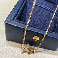 [Luckin Jewelry]STAR BLOSSOM NECKLACE PINK GOLD DIAMONDS