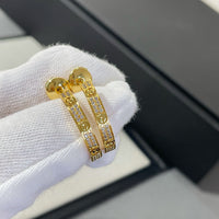 [Luckin Jewelry]LOVE DIAMOND GOLD HOOP EARRINGS