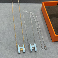 [Luckin Jewelry]POP H SKY BLUE NECKLACE
