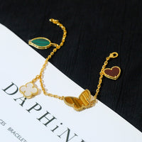 [Luckin Jewelry]LUCKY SPRING 5 MOTIF GOLD BRACELET