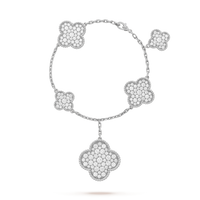 [Luckin Jewelry]CLOVER 6 MOTIFS SILVER DIAMOND BRACELET