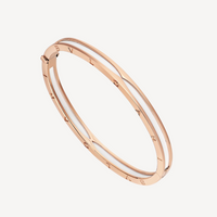 [Luckin Jewelry]ZERO 1 PINK GOLD WITH WHITE CERAMIC BRACELET