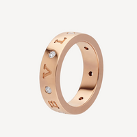 [Luckin Jewelry]ZERO 1 ESSENTIAL PINK GOLD BAND WITH DIAMONDS RING