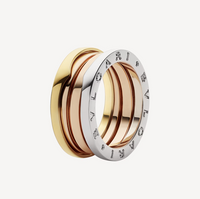 [Luckin Jewelry]ZERO 1 THREE-BAND ROSE WHITE AND YELLOW RING