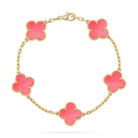 [Luckin Jewelry]CLOVER 5 PINK MOP BRACELET