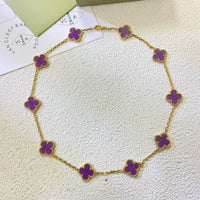 [Luckin Jewelry]CLOVER 10 MOTIFS  PURPLE VIOLET  NECKLACE