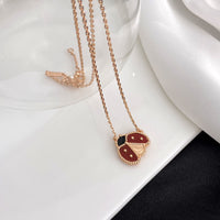 [Luckin Jewelry]LUCKY  CARNELIANS LADYBUG NECKLACE