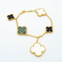 [Luckin Jewelry]CLOVER BRACELET 5 MOTIFS ONYX MOP