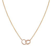 [Luckin Jewelry]LOVE NECKLACE DOUBLE RING PINK GOLD